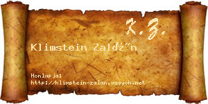 Klimstein Zalán névjegykártya
